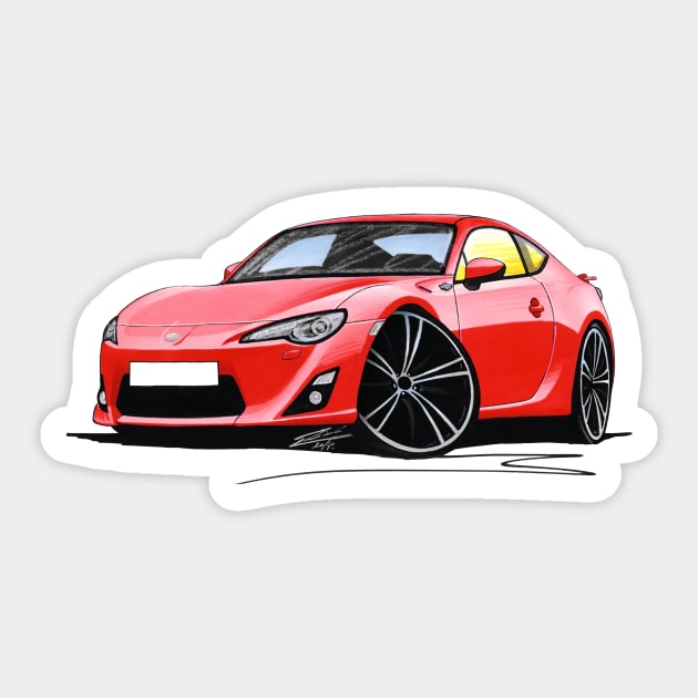 Toyota GT86 Red Sticker by y30man5